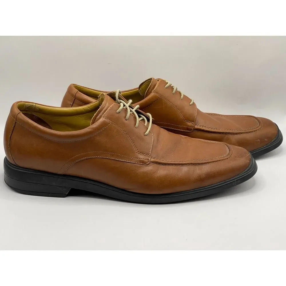 Cole Haan Men's Leather Oxford Dress Shoe Sz 13M Brown Lace‎ Up Apron Toe C09282